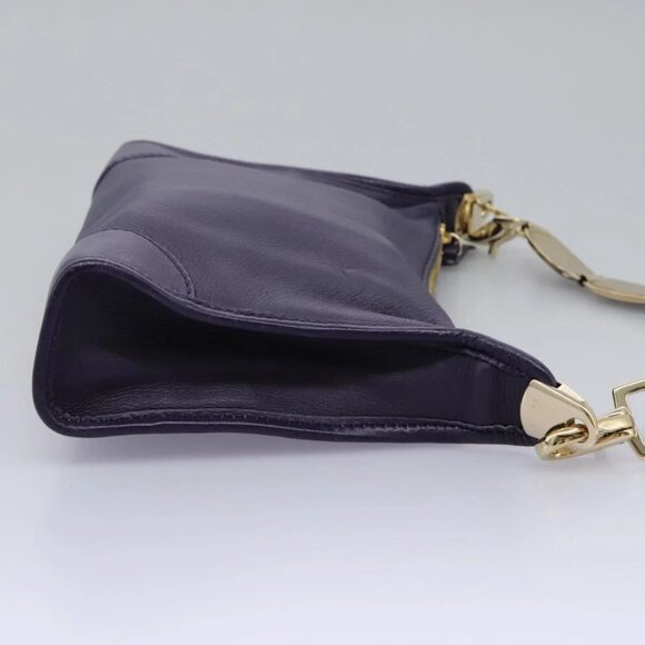 CELINE Shoulder Bag Leather Purple Gold Auth EC729AV - Picture 5 of 15